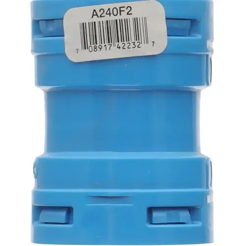 Carlon ENT Coupling, 1 in, 1.74 in Dia, 2.3 in L, Polycarbonate, Blue Carlon ENT Coupling, 1 in, 1.74 in Dia, 2.3 in L, Polycarbonate, Blue