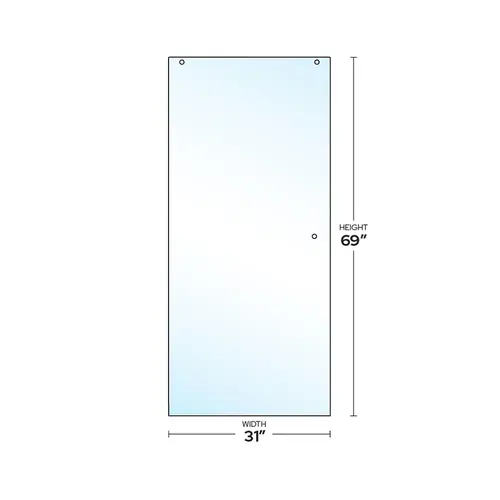 Cottage DK and CK Series 3/8" Clear Tempered Sliding Shower Door Panel Glass with Knob Cutout 31" W x 68-15/16" H Cottage DK and CK Series 3/8" Clear Tempered Sliding Shower Door Panel Glass with Knob Cutout 31" W x 68-15/16" H