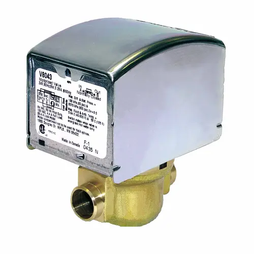 24v Zone Valve 1/2" Sweat 2 Pos N/C Includes Aux. Switch 20 PSI Close Off 3.5 Cv 24v Zone Valve 1/2" Sweat 2 Pos N/C Includes Aux. Switch 20 PSI Close Off 3.5 Cv