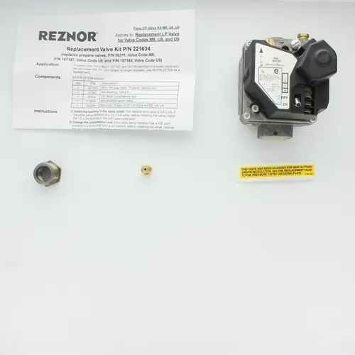 Repl Gas Valve Kit 96311/157167/157168 Repl Gas Valve Kit 96311/157167/157168