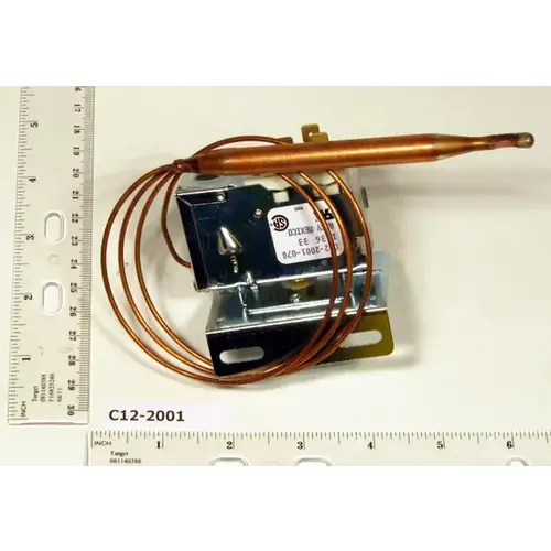 SPDT Resistance Heat Thermostat For Heat Pumps -1/63f 5f Diff. 30" Cap. 3/8" X 6 SPDT Resistance Heat Thermostat For Heat Pumps -1/63f 5f Diff. 30" Cap. 3/8" X 6