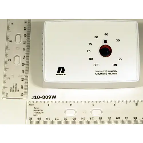 White 24v SPDT Wall Mount Dehumidstat 20-80% Relative Humidity White 24v SPDT Wall Mount Dehumidstat 20-80% Relative Humidity