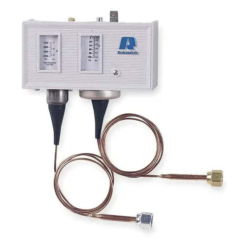 SPST Dual Pressure Control 150-450 PSI W/auto Reset 36" Cap. With Flare Nut SPST Dual Pressure Control 150-450 PSI W/auto Reset 36" Cap. With Flare Nut