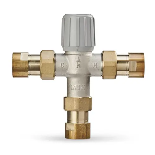 3/4" Union NPT. Aquamix Lead Free Mixing Valve 70-145 Temp Range 3/4" Union NPT. Aquamix Lead Free Mixing Valve 70-145 Temp Range