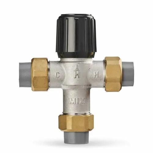 Aquamix 1070 Lead Free Mixing Valve 3/4" Union Cpvc 70-120f Aquamix 1070 Lead Free Mixing Valve 3/4" Union Cpvc 70-120f