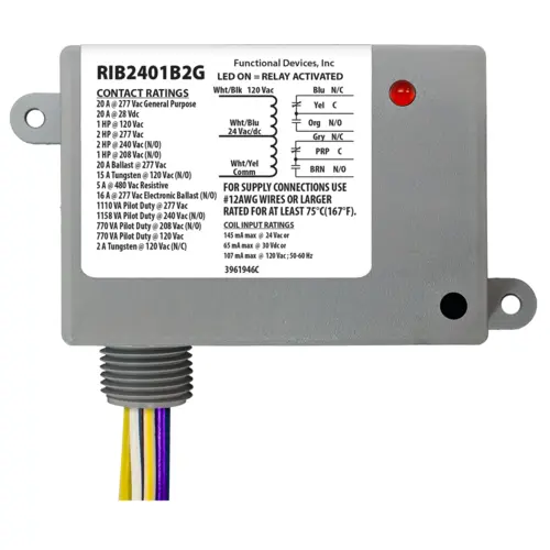 Enclosed Relay 20amp DPDT w/24 Vac/dc/120 Vac coil Enclosed Relay 20amp DPDT w/24 Vac/dc/120 Vac coil