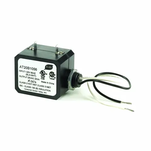 120/24v 20va Transformer Conduit Nipple Mounting 7" Leads Screw / Quick Connects 120/24v 20va Transformer Conduit Nipple Mounting 7" Leads Screw / Quick Connects