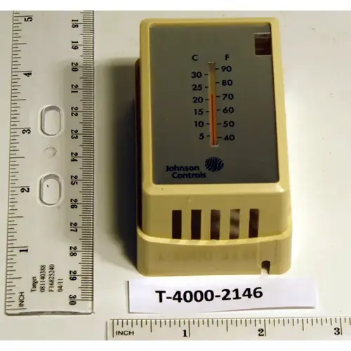 Beige Plastic Cover-W/Thermometer. Vert. Mount with Johnson Controls Logo and 1 Beige Plastic Cover-W/Thermometer. Vert. Mount with Johnson Controls Logo and 1