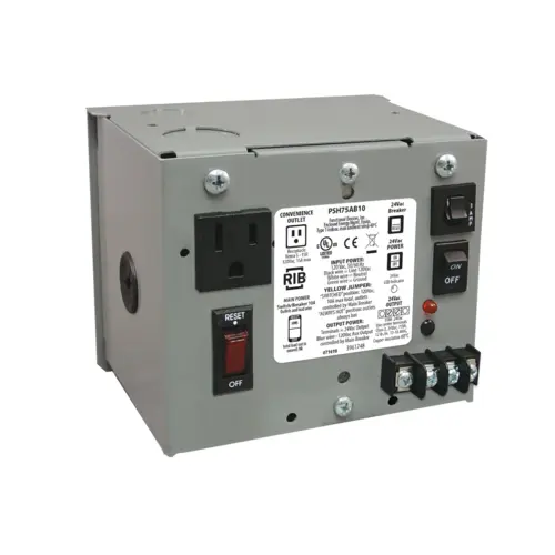 Enclosed Single 75va Multi-tap to 24vac Ul Class Ii pwr Supp 10a main breaker Enclosed Single 75va Multi-tap to 24vac Ul Class Ii pwr Supp 10a main breaker