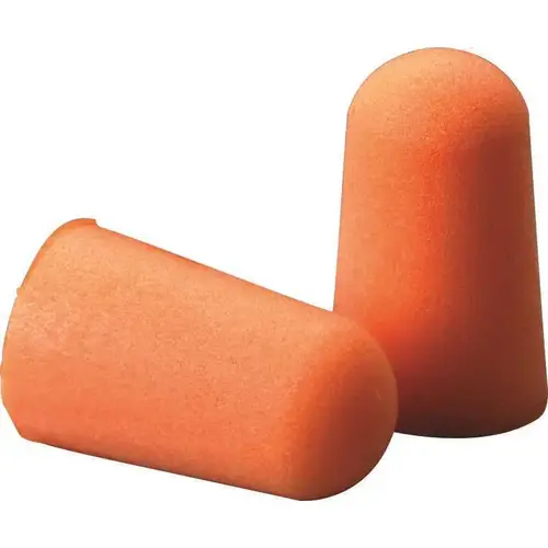 Foam Earplug, Foam, Bright Orange, Uncorded Tapered