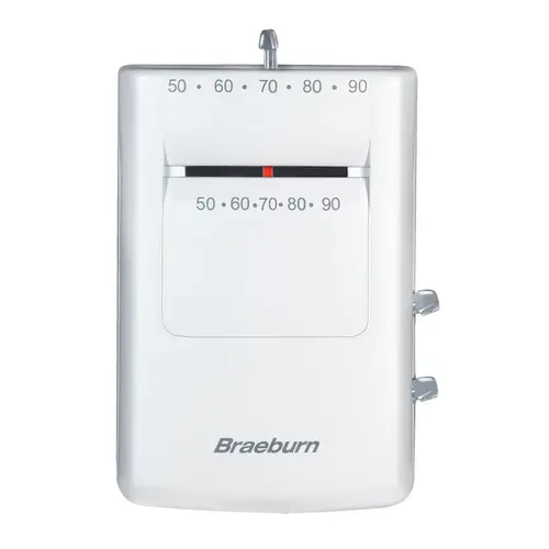 24v/Millivolt Single Stage Mechanical Mercury Free Thermostat 1H-1C For Conventional Or Heat Pump Systems 50-90F 24v/Millivolt Single Stage Mechanical Mercury Free Thermostat 1H-1C For Conventional Or Heat Pump Systems 50-90F