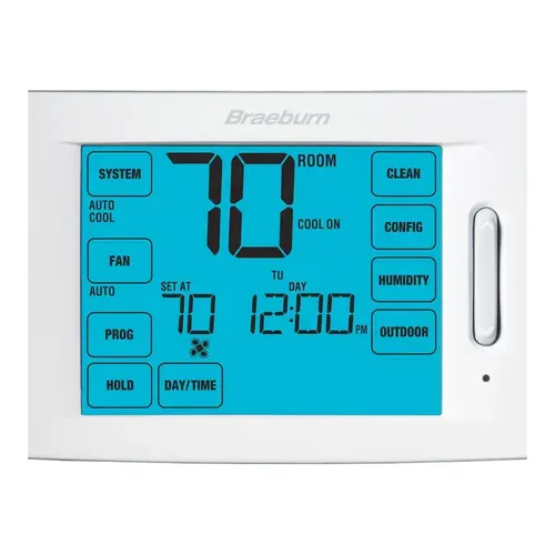 24v Multi Stage Heating/Cooling Digital Touchscreen Hybrid Thermostat With 12 Square Inch Screen For Conventional & Heat Pump Systems 45-90F 4H-2C 24v Multi Stage Heating/Cooling Digital Touchscreen Hybrid Thermostat With 12 Square Inch Screen For Conventional & Heat Pump Systems 45-90F 4H-2C