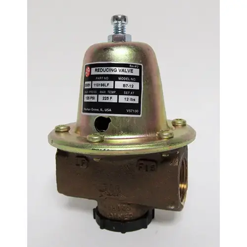 3/4" NPT. Pressure Reducing Valve Set @ 12 PSIG 110196LF 3/4" NPT. Pressure Reducing Valve Set @ 12 PSIG 110196LF