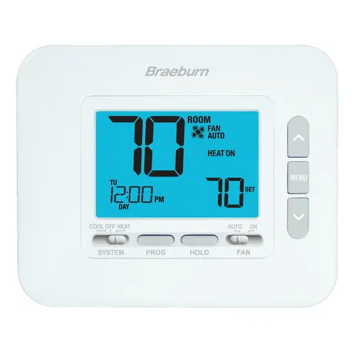 Braeburn Economy Series 7 Day 5-2 Day or Non-Programmable for Single Stage Conventional or Heat Pump with 4.4 sq in Display Installer Lockout and Adjustable Temp Limits Replaces 2020 Braeburn Economy Series 7 Day 5-2 Day or Non-Programmable for Single Stage Conventional or Heat Pump with 4.4 sq in Display Installer Lockout and Adjustable Temp Limits Replaces 2020