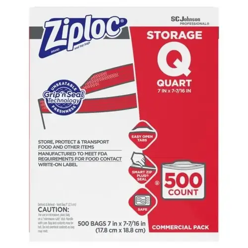 Ziploc Storage Bag Quart - pack of 500 Ziploc Storage Bag Quart - pack of 500