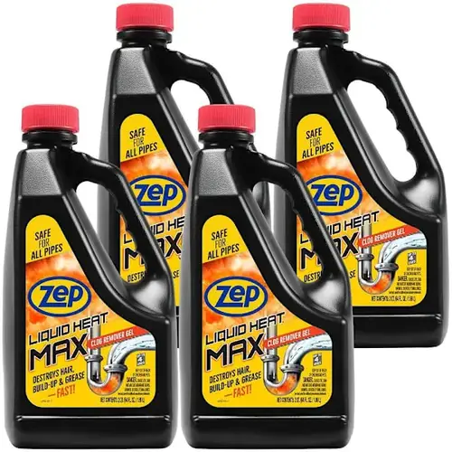 Liquid Heat Max Clog Remover Gel 64 Oz. For Hair Build-Up/Grease - pack of 4 Liquid Heat Max Clog Remover Gel 64 Oz. For Hair Build-Up/Grease - pack of 4