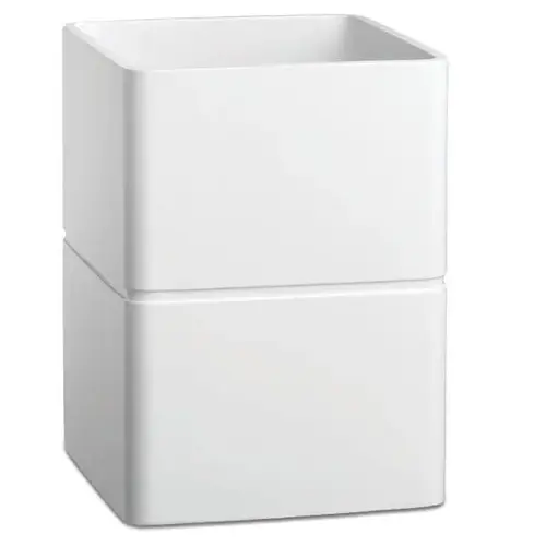 Malibu White Wastebasket Hampton - pack of 3 Malibu White Wastebasket Hampton - pack of 3