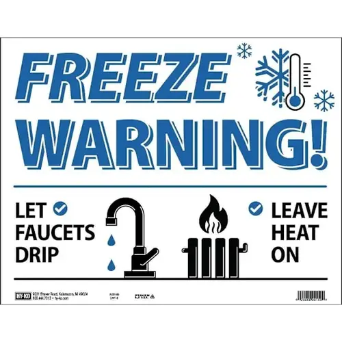 Brands Freeze Warning 19 X 24" Reflective Sign - pack of 5 Brands Freeze Warning 19 X 24" Reflective Sign - pack of 5