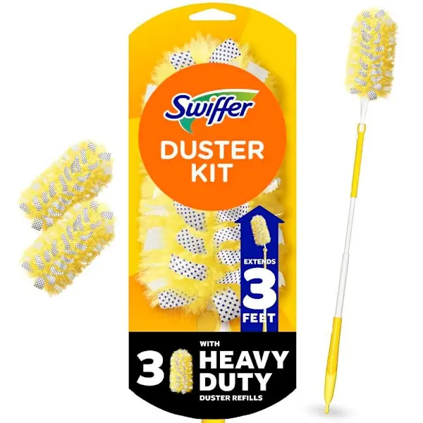 SWIFFER 360 Extendable 3 Ft Handle Heavy Duty Microfiber Duster Kit - pack of 4 003700089114
