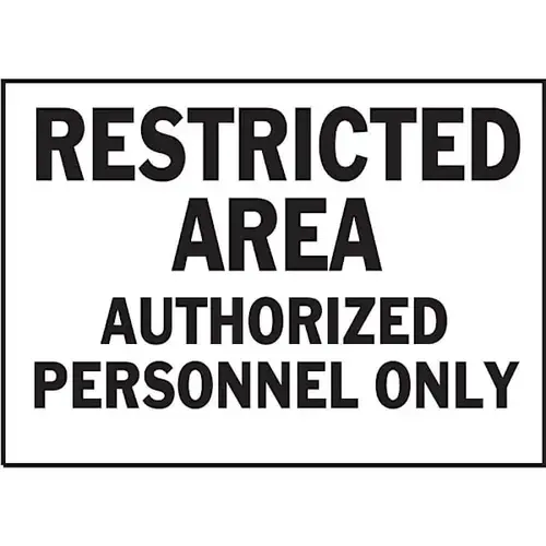 Restricted Area Auth Personnel Sign 18 X 18"-Non-Reflective - pack of 5 Restricted Area Auth Personnel Sign 18 X 18"-Non-Reflective - pack of 5