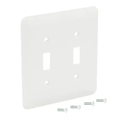 2-Gang Toggle/Toggle Metal Wall Plate, White Textured - pack of 20 2-Gang Toggle/Toggle Metal Wall Plate, White Textured - pack of 20