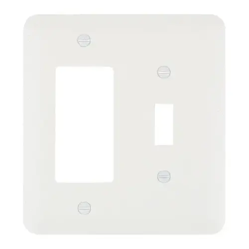 2-Gang Toggle/Rocker Metal Wall Plate, White Textured - pack of 20 2-Gang Toggle/Rocker Metal Wall Plate, White Textured - pack of 20