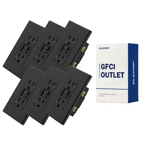 15a Gfci, Screwless Wall Plate, Weather Resist, Matte Black - pack of 6 15a Gfci, Screwless Wall Plate, Weather Resist, Matte Black - pack of 6