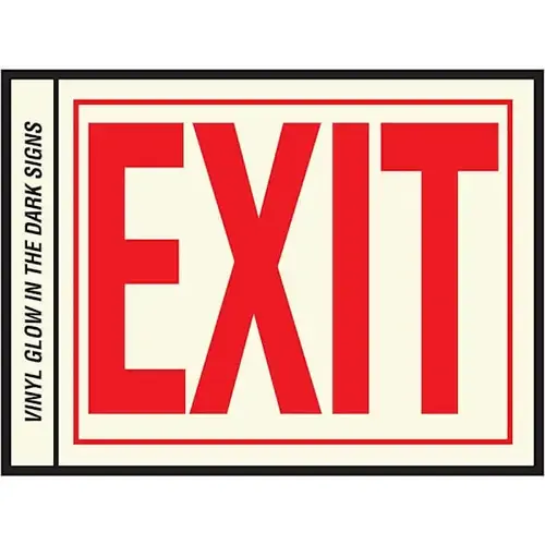 Exit 6in Ltrs Sign 24 X 24"-Glow In Dark - pack of 10 Exit 6in Ltrs Sign 24 X 24"-Glow In Dark - pack of 10
