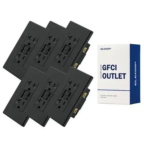 20a Gfci, Screwless Wall Plate, Weather Resist, Matte Black - pack of 6 20a Gfci, Screwless Wall Plate, Weather Resist, Matte Black - pack of 6