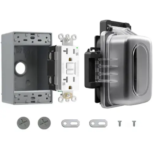 20 Amp Gfci With Outdoor Cover And Box, Matte White - pack of 4 20 Amp Gfci With Outdoor Cover And Box, Matte White - pack of 4