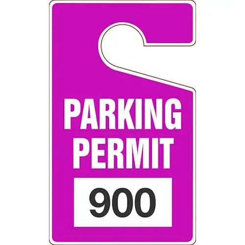 5x3 Vertical Parking Permit Purple 900- - pack of 100 5x3 Vertical Parking Permit Purple 900- - pack of 100