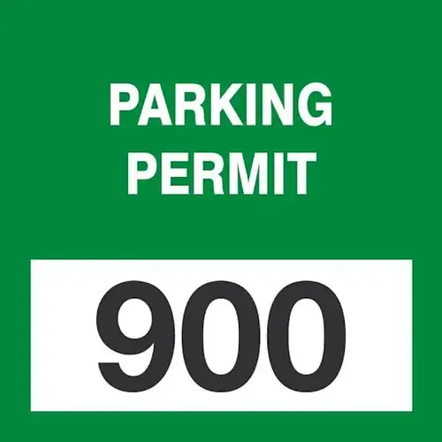 3x3 Cling Label Parking Permit Green 900- - pack of 100 3x3 Cling Label Parking Permit Green 900- - pack of 100