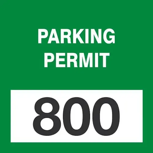 3x3 Cling Label Parking Permit Green 800- - pack of 100 3x3 Cling Label Parking Permit Green 800- - pack of 100