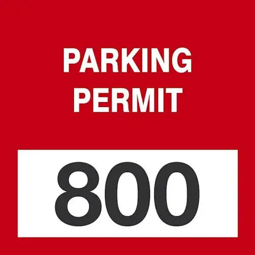 3x3 Cling Label Parking Permit Red 800- - pack of 100 3x3 Cling Label Parking Permit Red 800- - pack of 100