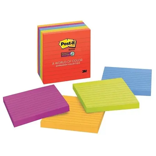 Marrakesh Assorted Colors Super Sticky Notes 4" X 4" - pack of 6 Marrakesh Assorted Colors Super Sticky Notes 4" X 4" - pack of 6