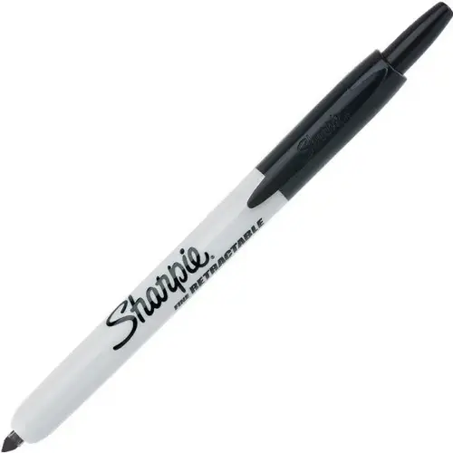 Retractable Permanent Markers, Fine Point, Black - pack of 12 Retractable Permanent Markers, Fine Point, Black - pack of 12