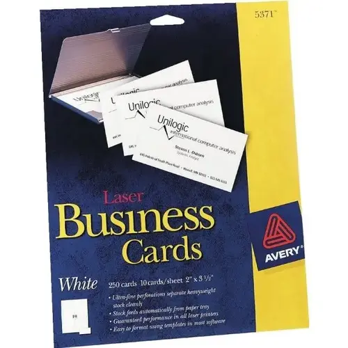 Laser Microperforated Business Cards, 2" X 3-1/2" - pack of 250 Laser Microperforated Business Cards, 2" X 3-1/2" - pack of 250