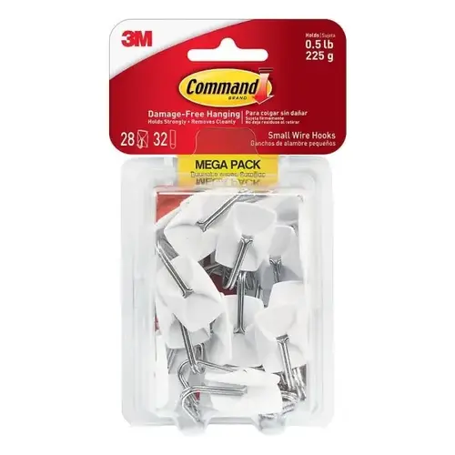 White Small Mega Pack Utility Hooks - pack of 28 White Small Mega Pack Utility Hooks - pack of 28