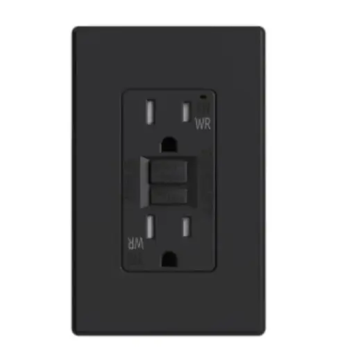 15a Gfci, Screwless Wall Plate, Tamper Resist, Matte Black - pack of 6 15a Gfci, Screwless Wall Plate, Tamper Resist, Matte Black - pack of 6
