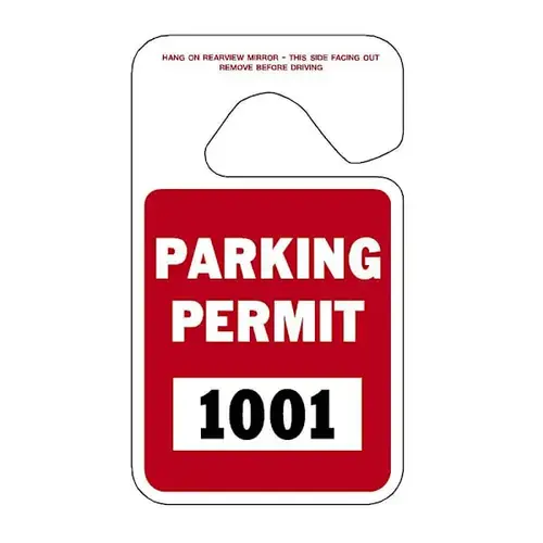 Brands 4.75 x 2.75" HangTag Red Permit Numbered - pack of 100 Brands 4.75 x 2.75" HangTag Red Permit Numbered - pack of 100