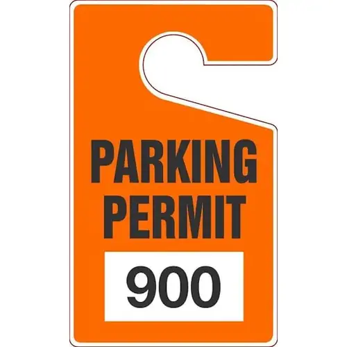 5x3 Vertical Parking Permit Orange 900- - pack of 100 5x3 Vertical Parking Permit Orange 900- - pack of 100