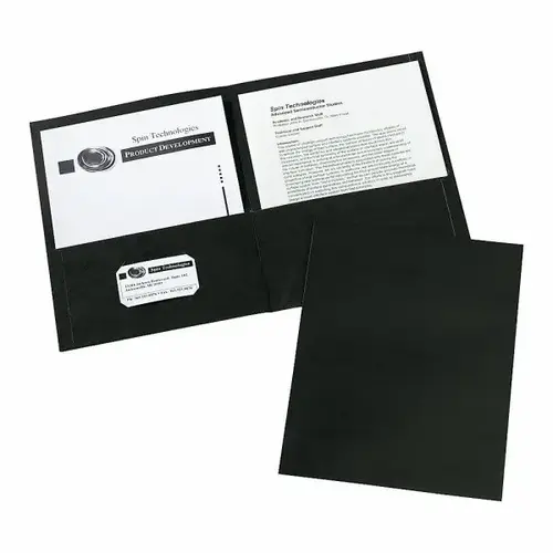 Black Embossed Standard Paper 2-Pocket Folder - pack of 25 Black Embossed Standard Paper 2-Pocket Folder - pack of 25