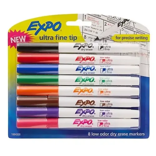 Dry-Erase Assorted Colors Ultra-Fine Point Low-Odor Marker - pack of 8 Dry-Erase Assorted Colors Ultra-Fine Point Low-Odor Marker - pack of 8