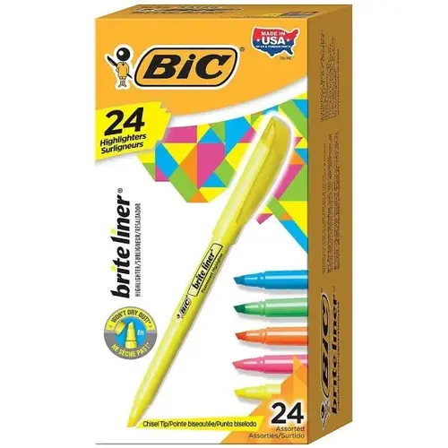 Brite Liner Assorted Colors Chisel-Tip Highlighter - pack of 24 Brite Liner Assorted Colors Chisel-Tip Highlighter - pack of 24