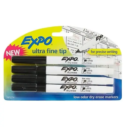Dry-Erase Black Ultra-Fine Point Low-Odor Marker - pack of 4 Dry-Erase Black Ultra-Fine Point Low-Odor Marker - pack of 4