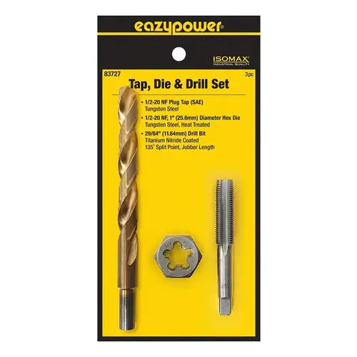 3PC 1/2-20NF TAP & DIE - pack of 3 3PC 1/2-20NF TAP & DIE - pack of 3