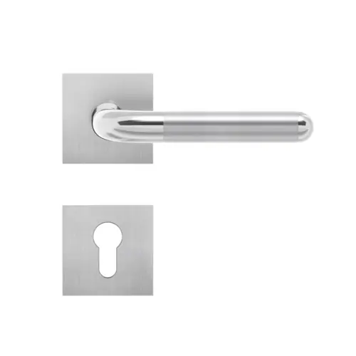 Lever set on rose Lignano Steel Lever set on rose Lignano Steel