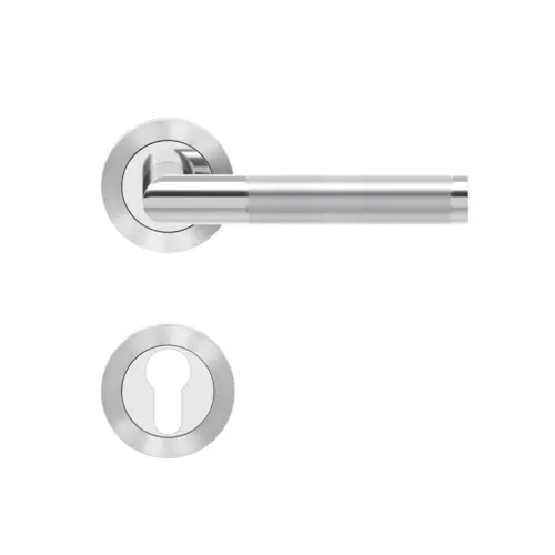 Lever set on rose Rio Steel Lever set on rose Rio Steel