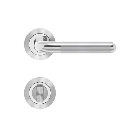 Lever set on rose Lignano Steel Lever set on rose Lignano Steel
