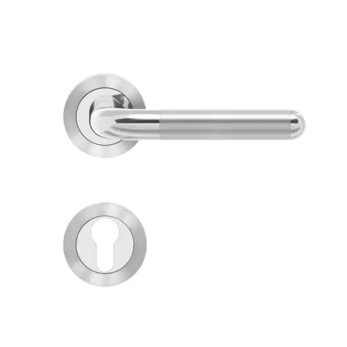 Lever set on rose Lignano Steel Lever set on rose Lignano Steel